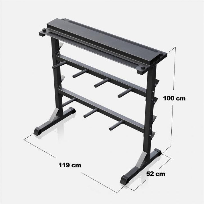 Hållare för viktskivor, skivstång och hantlar (svart)