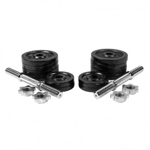 Justerbart hantelset med 2 x 15 kg i järn