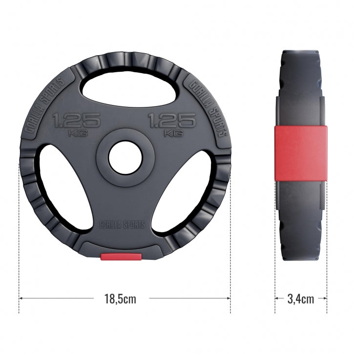 Viktskiva grip hård plast 1,25 kg (30 mm)