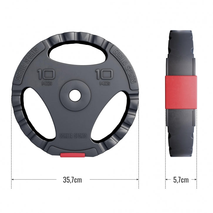 Viktskiva grip hård plast 10 kg (30 mm)