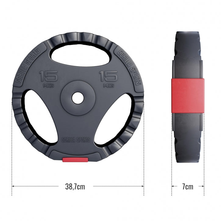 Viktskiva grip hård plast 15 kg (30 mm)