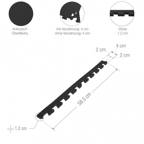 Gorilla Fitnessgolv (set med 6 st.) svart
