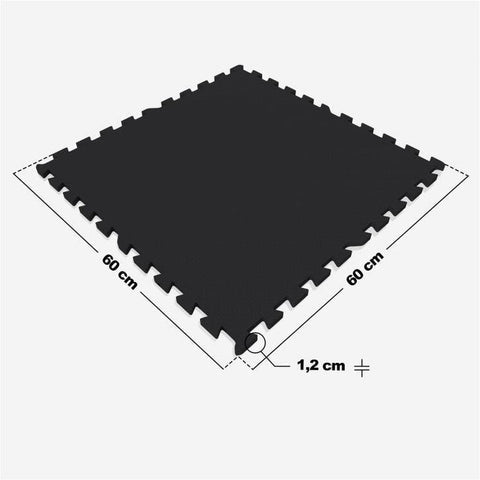 Gorilla fitnessgulv (set med 8 st.) svart