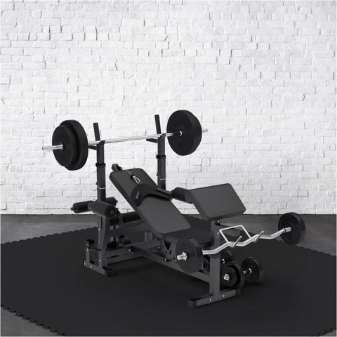 Gorilla fitnessgulv (set med 8 st.) svart