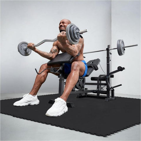 Gorilla fitnessgulv (set med 8 st.) svart