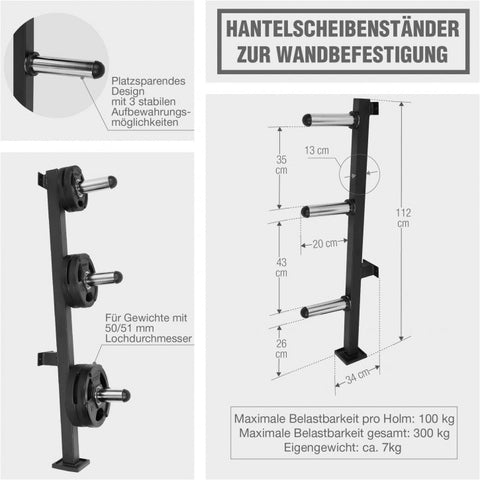 Viktskivshållare för väggmontering (30 mm) – Nordic Strength