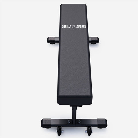 Platt träningsbänk – hopfällbar med hjul