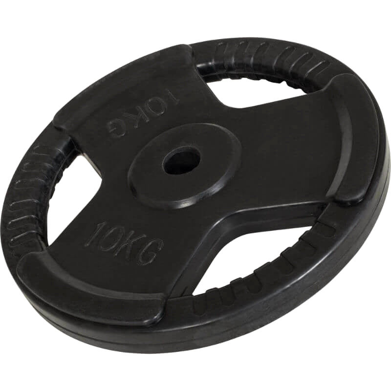 Hantelskiva 30 mm gummi med grepp 10 kg