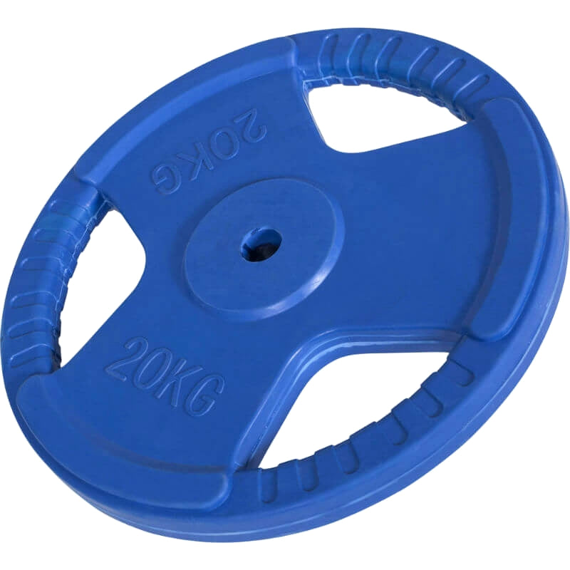 Hantelskiva 30 mm gummi med grepp 20 kg