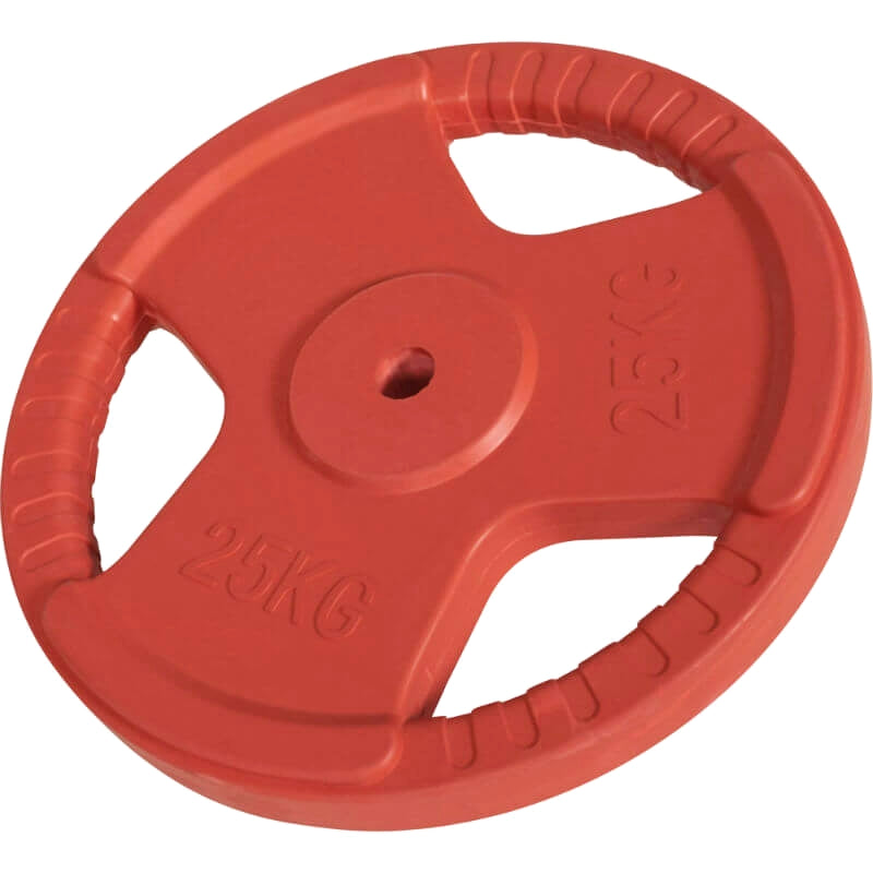 Hantelskiva 30 mm Gummi med Grepp 25 kg