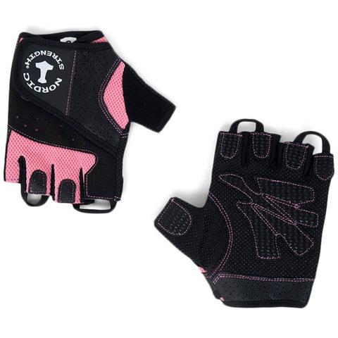Träningshandskar med gummibeläggning i rosa från Nordic Strength (XL)