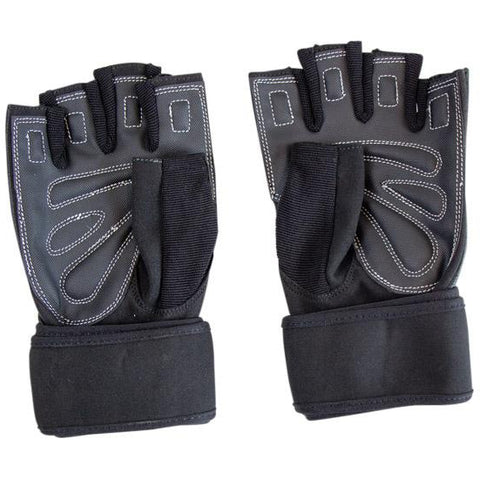 Träningshandskar med handledsstöd i svart läder från Nordic Strength