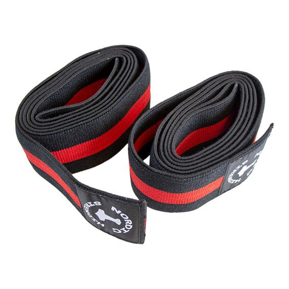 Knäbind utan kardborre, svart-röd, 2 m per st. (par)