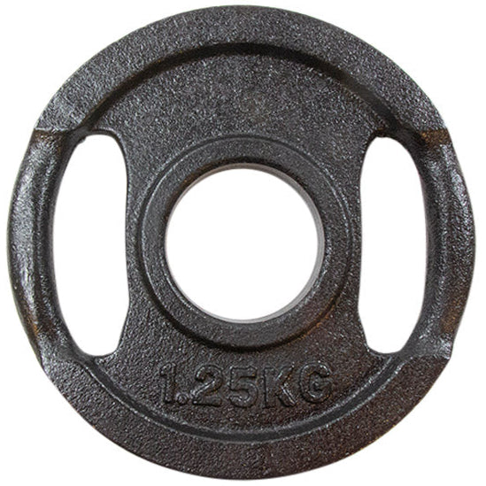 Viktskiva svart metall med grepp 1,25 kg (50mm)