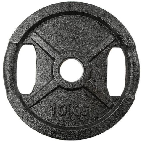 Viktskiva svart metall med grepp 10 kg - (50mm)