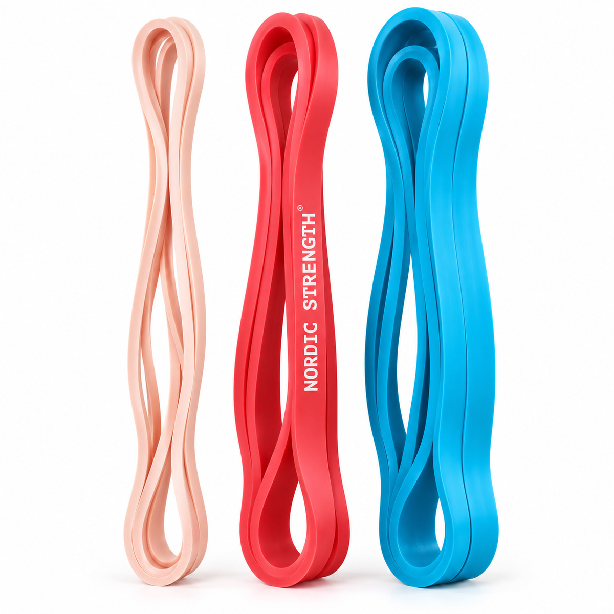 Strength Bands 3-pack | Rosa, röd och ljusblå