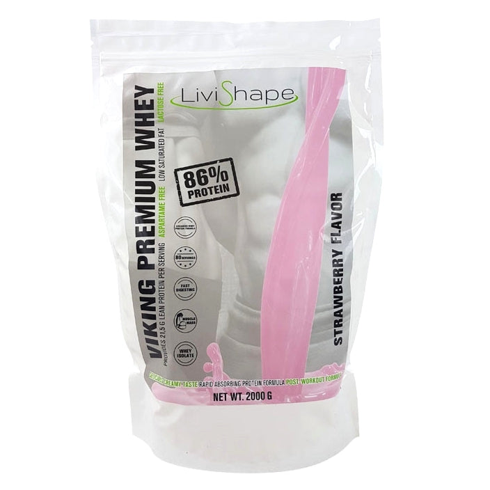 Whey Proteinpulver med Jordbärssmak - (2000 g)