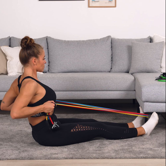 Träningsband med handtag - Komplett hemmaträning set PRO