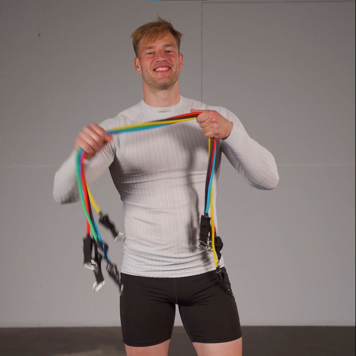 Träningsband med handtag - Komplett hemmaträning set PRO