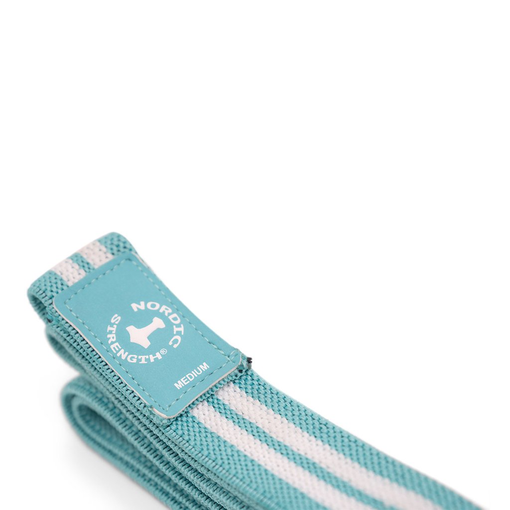 Strength band i bomull/elastan - Medium & Ljusblå (10-18 kg)