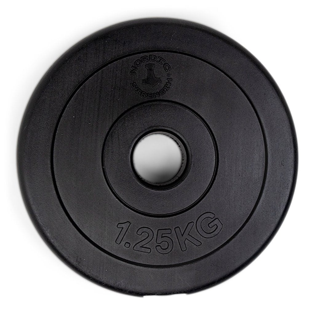 Viktskiva i hård plast 1,25 kg (30 mm)