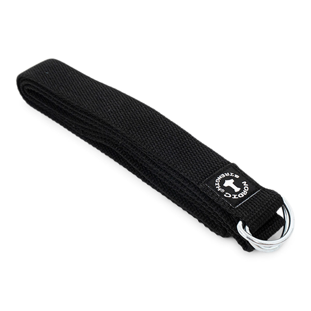 Yogabälte med metallspänne i svart