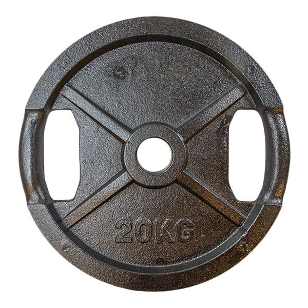 Viktskiva svart metall med grepp 20 kg (50mm)