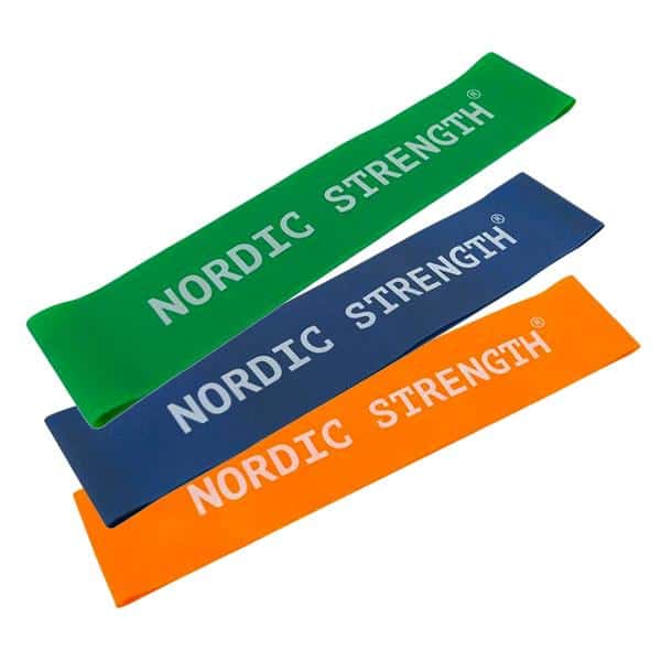 Träningselastik från Nordic Strength 3-PACK (orange, blå, grön)
