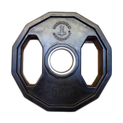 Viktskiva 5 kg - 50 mm Svart/12kantig