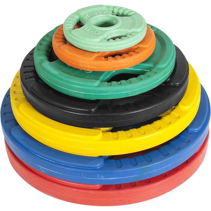 Hantelskivor 50 mm Gummi med Grepp 20 kg