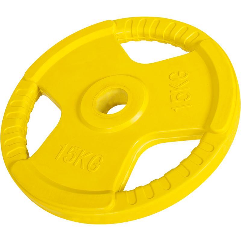 Hantelskivor 50 mm Gummi med Grepp 15 kg