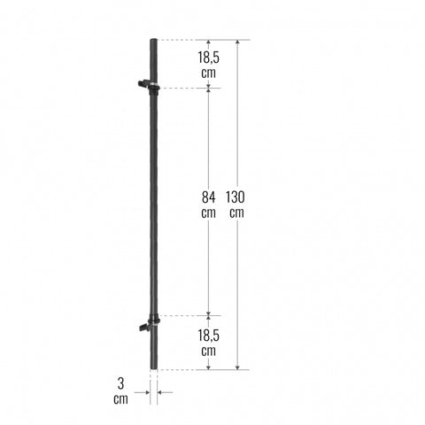 Pump aerobic skivstång (Svart) – 130 cm