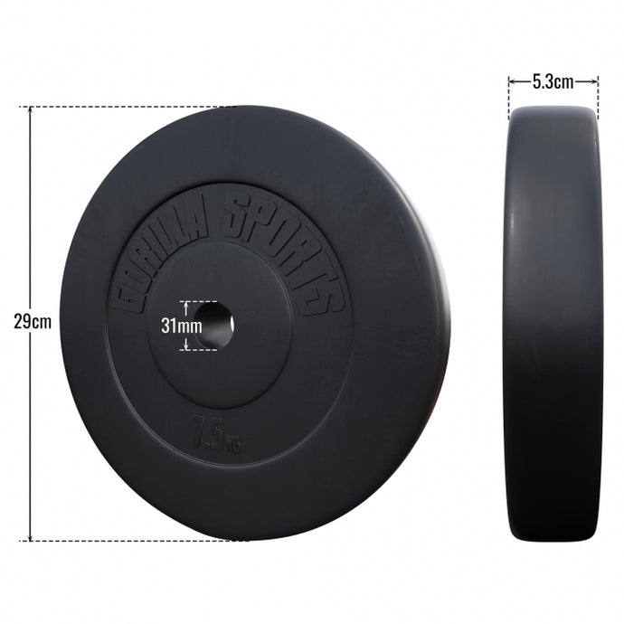 Viktskiva i hård plast 7,5 kg (30 mm)