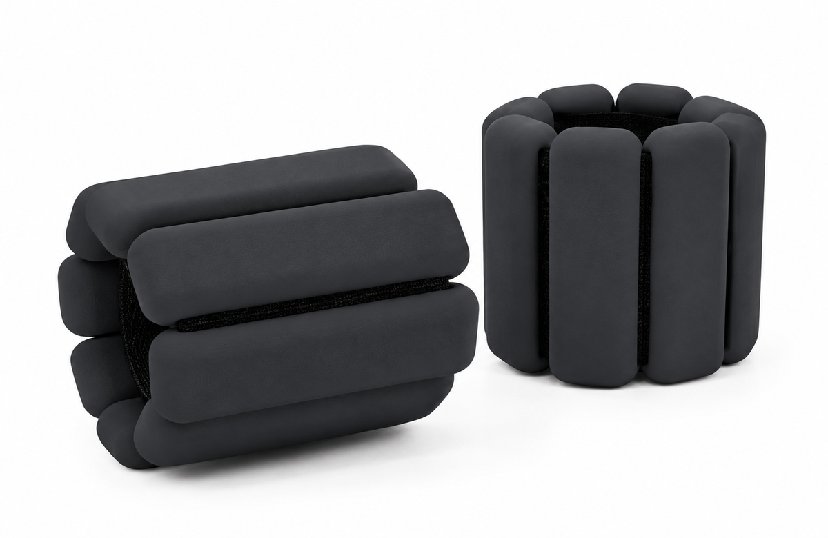 Vattentäta ankel- och handledsvikter i silikon – Svart – 2 × 2 kg
