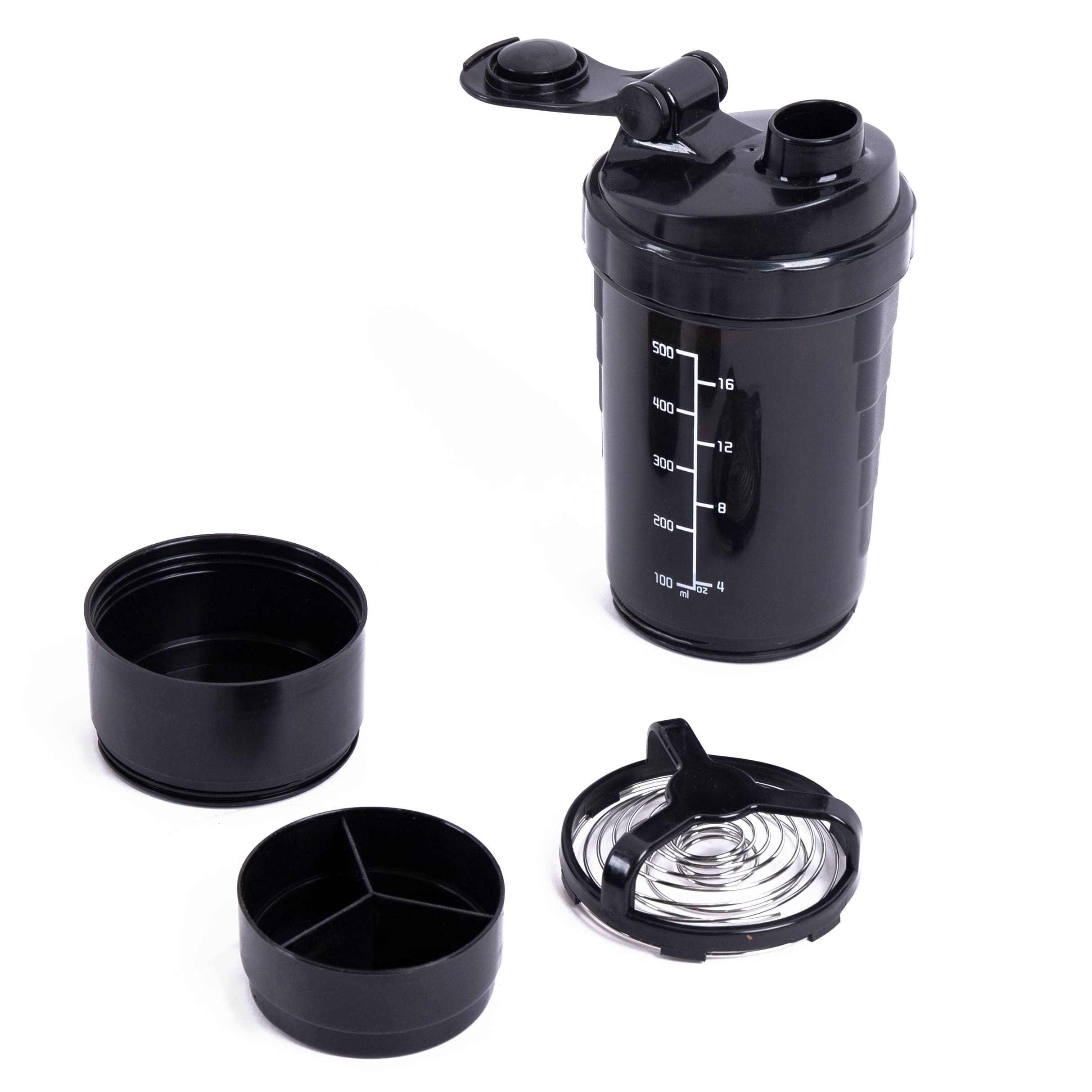 Shaker för proteinpulver (Nordic strength) - Svart 600 ml.