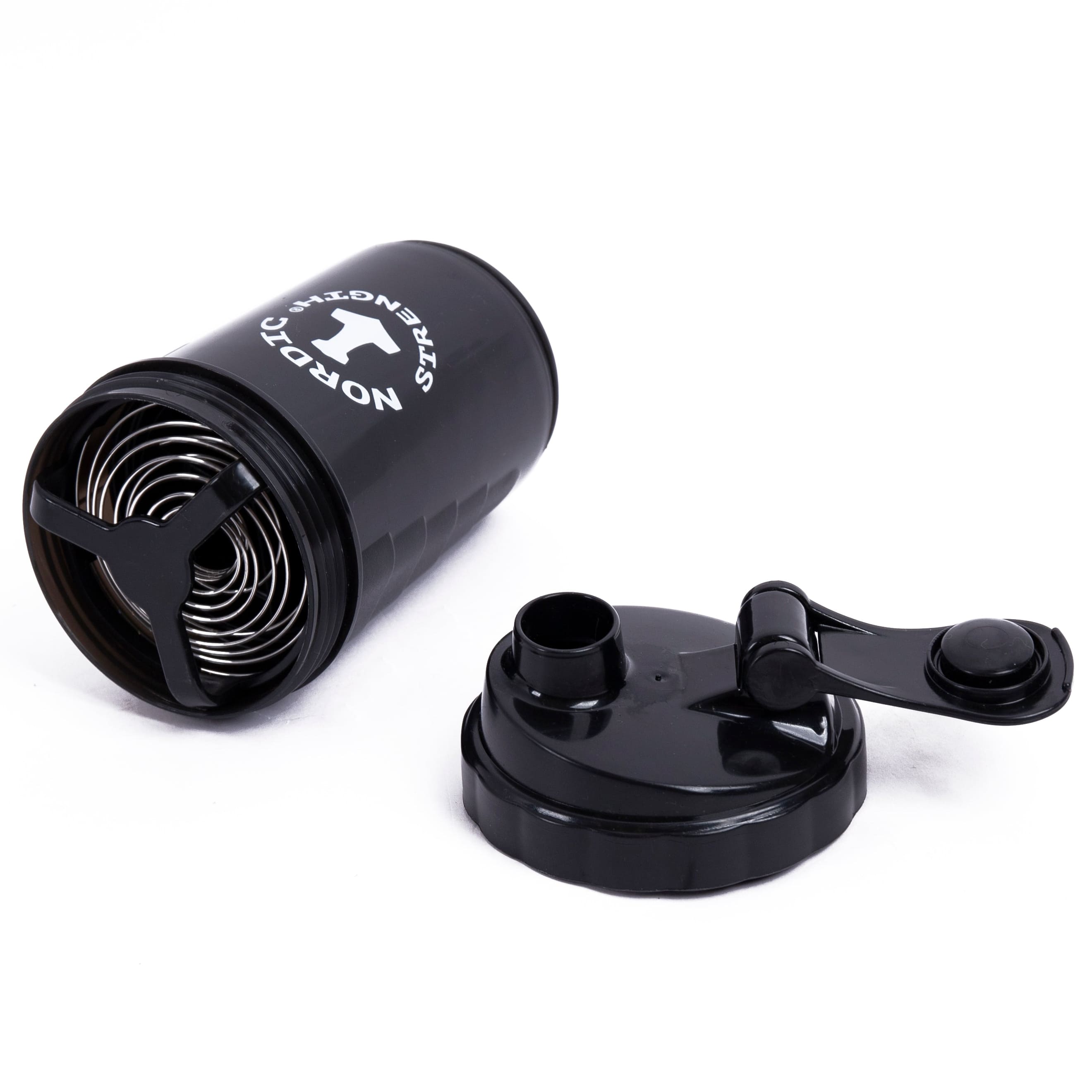 Shaker för proteinpulver (Nordic strength) - Svart 600 ml.