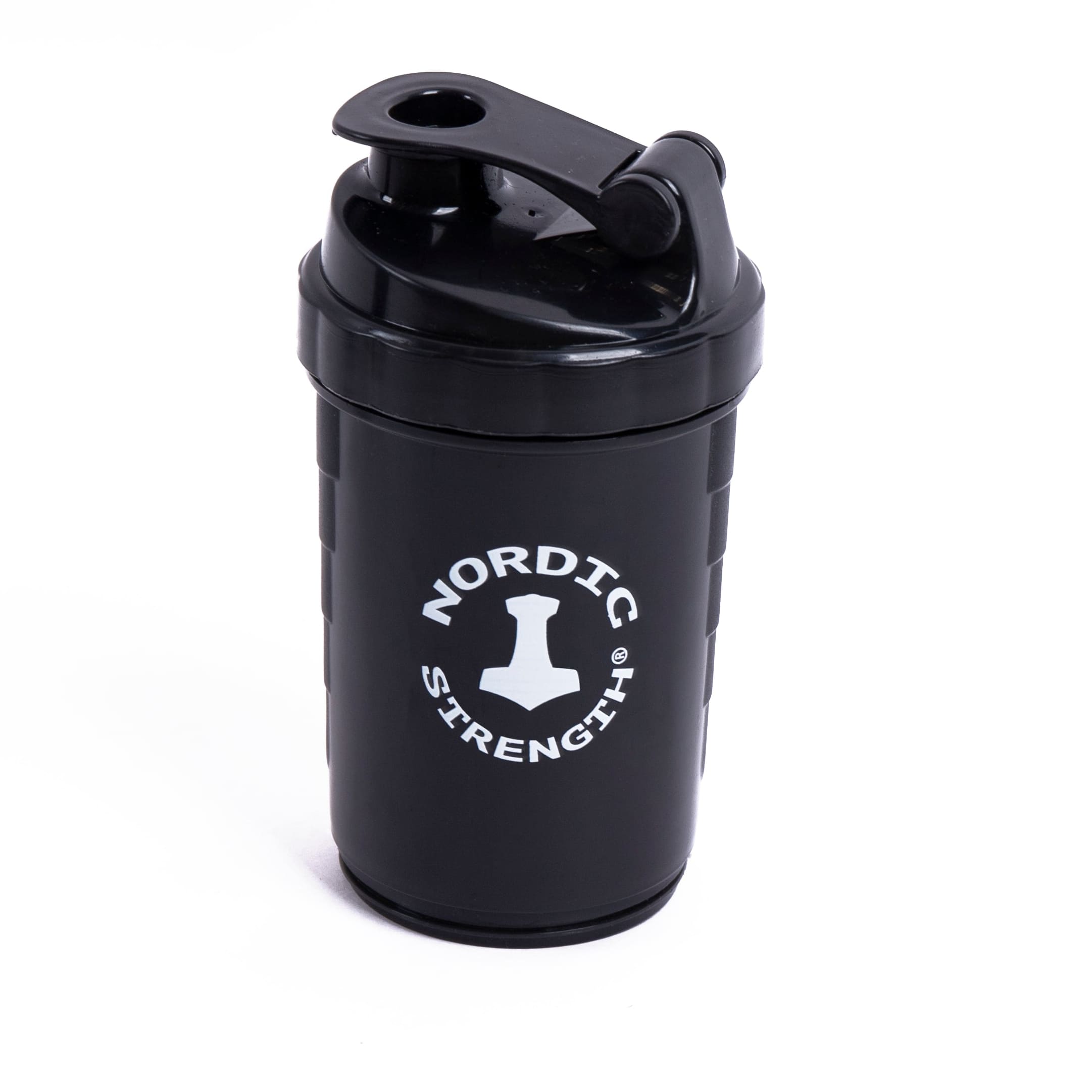 Shaker för proteinpulver (Nordic strength) - Svart 600 ml.