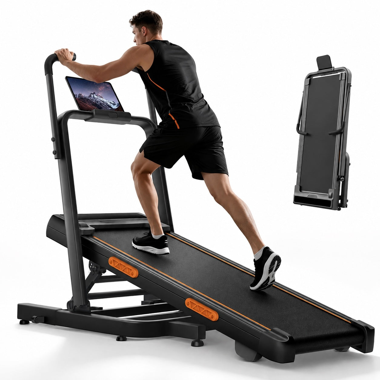 Hopfällbar Walking Pad med upp till 40 % lutning (bergsträning)