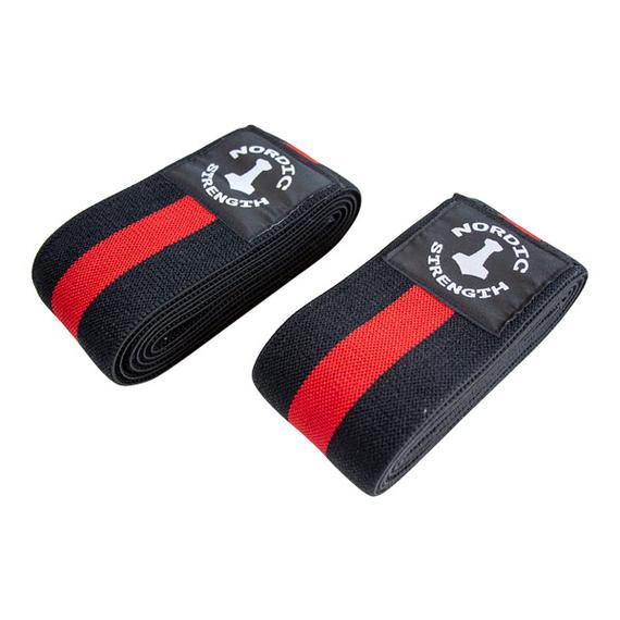 Knäbind utan kardborre, svart-röd, 2 m per st. (par)