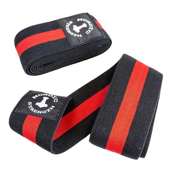 Knäbind utan kardborre, svart-röd, 2 m per st. (par)