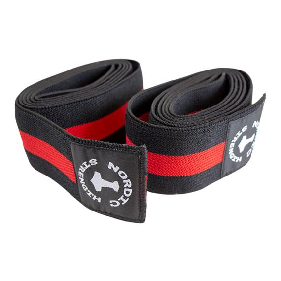 Knäbind utan kardborre, svart-röd, 2 m per st. (par)