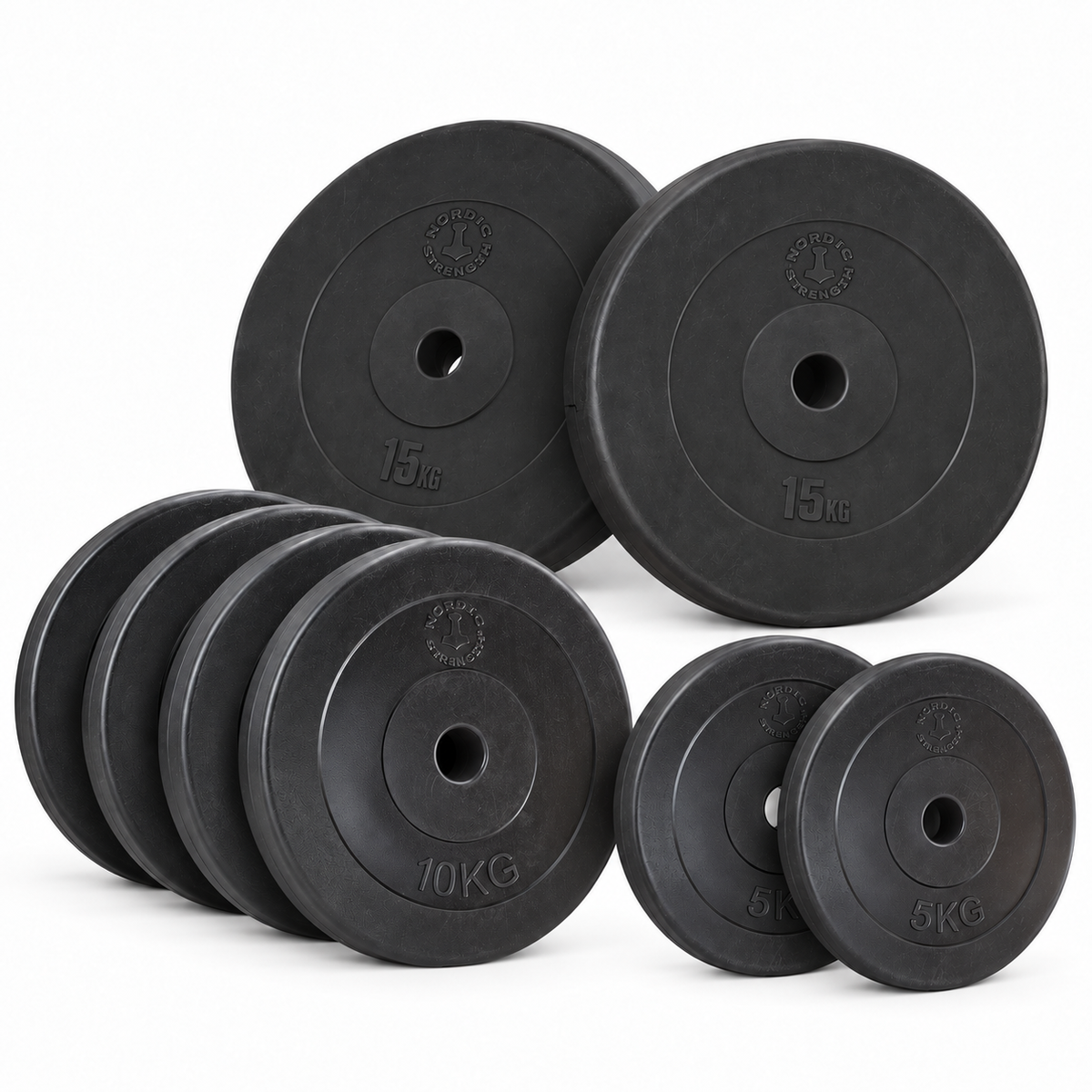 Viktskivspaket 80 kg i hårdplast | 30 mm