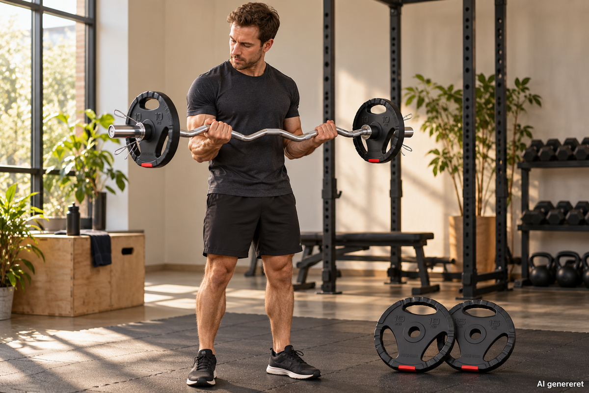 Olympiskt curlstångsset 50 mm med 50 kg vikter
