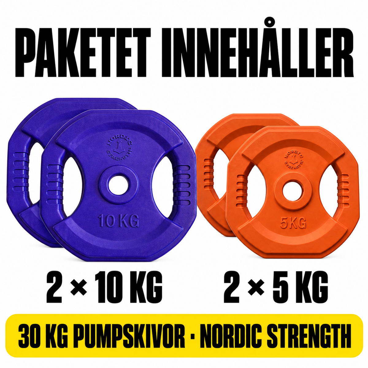 Färgat pumpskivset 30 kg | Nordic Strength