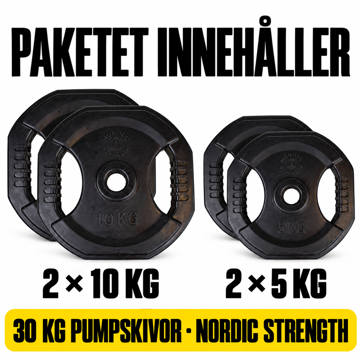 Svart pumpskivset 30 kg | Nordic Strength