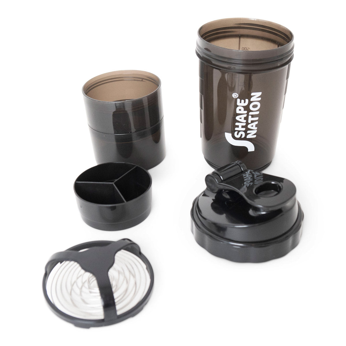 Shaker PRO Shapenation -  med portionsfack till protein och piller