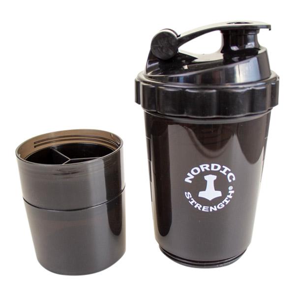 NS Shaker PRO - med extra portionsfack till protein och piller